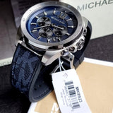 Michael Kors Brecken Chronograph Blue Dial Blue Rubber Strap Watch For Men - MK8923 Authentic Buy Shop Now