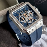 Guess Leo Chronograph Navy Blue Dial Blue Silicone Strap Watch For Men - GW0637G1 Authentic Buy Shop Now