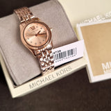 Michael Kors Lexington Three Hand Rose Gold Dial Rose Gold Steel Strap Watch For Women - MK4739 Authentic Buy Shop Now
