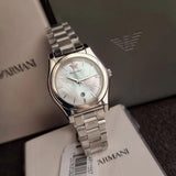 Emporio Armani Federica Mother of Pearl Dial Silver Steel Strap Watch For Women - AR11557 Authentic Buy Shop Now