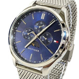 Tommy Hilfiger Oliver Quartz Blue Dial Silver Mesh Bracelet Watch for Men - 1791302 Authentic Buy Shop Now
