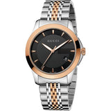 Gucci G Timeless Black Dial Two Tone Steel Strap Watch For Women - YA126512 Authentic Buy Shop Now