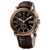 Gucci G Chrono Black Dial Brown Leather Strap Watch For Men - YA101202 Authentic Buy Shop Now