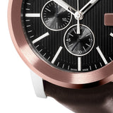 Gucci G Chrono Black Dial Brown Leather Strap Watch For Men - YA101202 Authentic Buy Shop Now