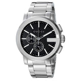 Gucci G Chrono Black Dial Silver Steel Strap Watch For Men - YA101204 Authentic Buy Shop Now