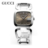 Gucci G Gucci Brown Dial Silver Steel Strap Watch For Women - YA125507 Authentic Buy Shop Now