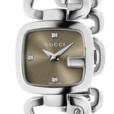 Gucci G Gucci Brown Dial Silver Steel Strap Watch For Women - YA125503 Authentic Buy Shop Now