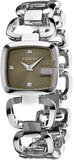 Gucci G Gucci Brown Dial Silver Steel Strap Watch For Women - YA125503 Authentic Buy Shop Now