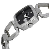 Gucci G Diamonds Black Dial Silver Steel Strap Watch For Women - YA125509 Authentic Buy Shop Now
