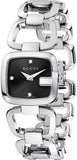 Gucci G Diamonds Black Dial Silver Steel Strap Watch For Women - YA125509 Authentic Buy Shop Now