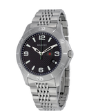 Gucci G Timeless Black Dial Silver Steel Strap Watch For Men - YA126201 Authentic Buy Shop Now