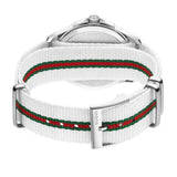 Gucci G Timeless Quartz White DIal White NATO Strap Watch For Men - YA126322 Authentic Buy Shop Now