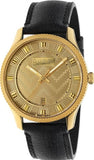 Gucci Eryx Automatic Chevron Gold Dial Black Leather Strap Watch For Men - YA126340 Authentic Buy Shop Now
