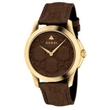 Gucci G Timeless Quartz Brown Dial Brown Leather Strap Watch for Men - YA1264035 Authentic Buy Shop Now