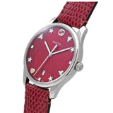 Gucci G-Timeless Mother of Pearl Red Dial Red Leather Strap Watch For Women - YA1264041 Authentic Buy Shop Now
