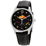 Gucci G-Timeless Moonphase Black Dial Black Leather Strap Watch For Men - YA1264045 Authentic Buy Shop Now