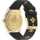 Gucci G-Timeless Black Dial Black Leather Strap Watch For Women - YA1264055 Authentic Buy Shop Now