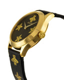 Gucci G-Timeless Black Dial Black Leather Strap Watch For Women - YA1264055 Authentic Buy Shop Now