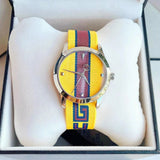 Gucci G Timeless Quartz Yellow & Purple Dial Yellow & Purple NATO Strap Watch For Men - YA1264069 Authentic Buy Shop Now