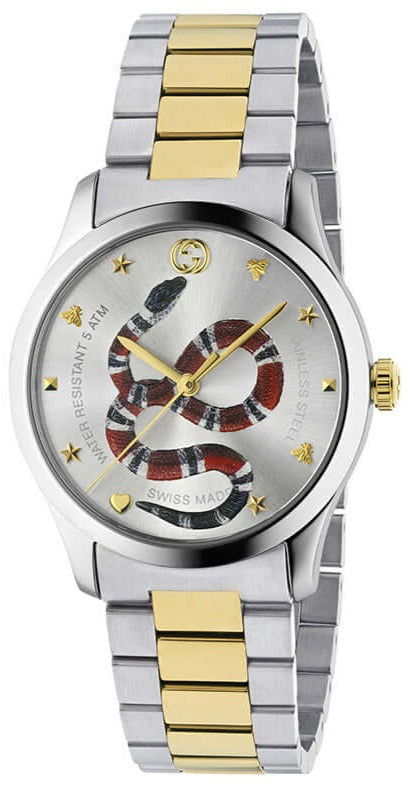 Gucci G Timeless Quartz Silver Dial Silver Steel Strap Watch For Women - YA1264075 Authentic Buy Shop Now