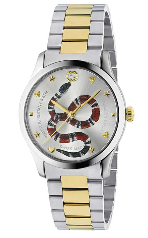 Gucci G Timeless Quartz Stainless Steel Silver Dial 27mm Watch For Women - YA126591 Authentic Buy Shop Now