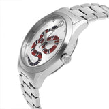 Gucci G Timeless Silver Dial Silver Steel Strap Watch For Women - YA1264076 Authentic Buy Shop Now