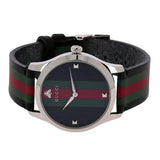 Gucci G Timeless Quartz Black Dial Multicolored Black Leather Strap Watch For Men - YA1264079 Authentic Buy Shop Now