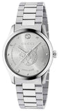 Gucci G Timeless Silver Dial Silver Steel Strap Watch For Women - YA1264095 Authentic Buy Shop Now
