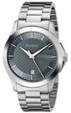 Gucci G Timeless Grey Dial Silver Steel Strap Watch For Men - YA126441 Authentic Buy Shop Now