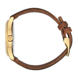 Gucci G Timeless Quartz Two Tone Dial Brown Leather Strap Watch For Men - YA126451B Authentic Buy Shop Now