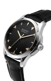 Gucci G Timeless Automatic Black Dial Black Leather Strap Watch For Women - YA126469 Authentic Buy Shop Now