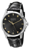 Gucci G Timeless Automatic Black Dial Black Leather Strap Watch For Women - YA126469 Authentic Buy Shop Now
