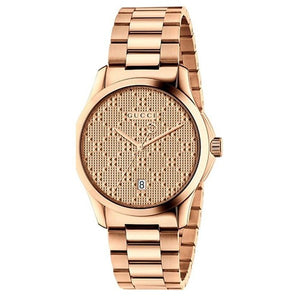 Gucci G Timeless Quartz Gold Dial Gold Steel Strap Watch For Women - YA126482 Authentic Buy Shop Now