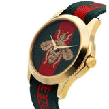 Gucci Le Marche des Merveilles Green & Red Dial Green & Red NATO Strap Unisex Watch - YA126487 Authentic Buy Shop Now