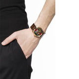 Gucci Le Marche Des Merveilles Red & Green Dial Brown Leather Strap Unisex Watch - YA126497 Authentic Buy Shop Now