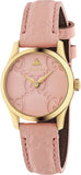 Gucci G Timeless Quartz Pink Dial Pink Leather Strap Watch For Women - YA1265005 Authentic Buy Shop Now