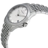 Gucci G Timeless Silver Dial Silver Steel Strap Watch For Women - YA126501 Authentic Buy Shop Now