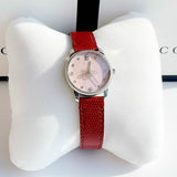 Gucci G Timeless Quartz Diamonds Pink Dial Red Leather Strap Watch For Women - YA1265017 Authentic Buy Shop Now