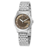 Gucci G Timeless Brown Dial Silver Steel Strap Watch For Women - YA126503 Authentic Buy Shop Now
