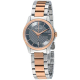 Gucci G Timeless Grey Dial Two Tone Steel Strap Watch For Women - YA126527 Authentic Buy Shop Now