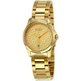 Gucci G Timeless Gold Dial Gold Steel Strap Watch For Women - YA126553 Authentic Buy Shop Now