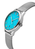 Gucci G-Timeless Turquoise Mother of Pearl Dial Silver Mesh Bracelet Watch For Women - YA126582 Authentic Buy Shop Now