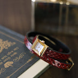 Gucci G Frame White Dial Red Leather Strap Watch For Women - YA128524 Authentic Buy Shop Now