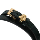 Gucci G Frame Double Mother of Pearl Dial Green Leather Strap Watch For Women - YA128525 Authentic Buy Shop Now