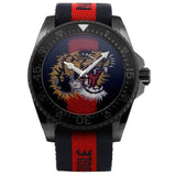 Gucci Dive Tiger Blue and Red Dial Blue Red Blue Nylon Strap Watch For Men - YA136215 Authentic Buy Shop Now
