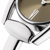 Gucci Horsebit Collection Quartz Brown Dial Silver Steel Strap Watch For Women - YA139501 Authentic Buy Shop Now