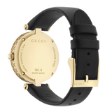 Gucci Diamantissima Quartz Mother of Pearl Dial Black Leather Strap Watch for Women - YA141404 Authentic Buy Shop Now