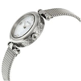 Gucci Diamantissima Quartz Diamonds Mother of Pearl Dial Silver Mesh Bracelet Watch for Women - YA141504 Authentic Buy Shop Now