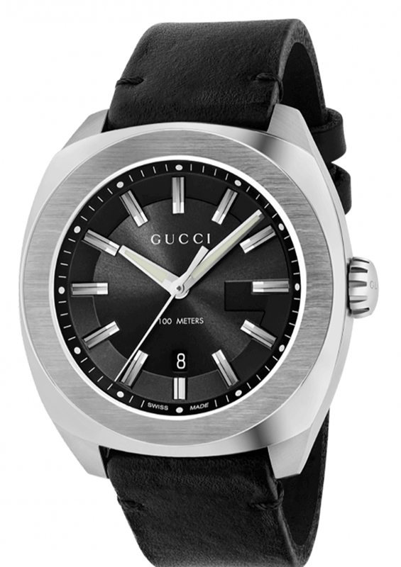 Gucci GG2570 Black Dial Black Leather Strap Watch For Men - YA142206 Authentic Buy Shop Now