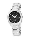 Gucci GG2570 Diamonds Black Dial Silver Steel Strap Watch For Women - YA142503 Authentic Buy Shop Now